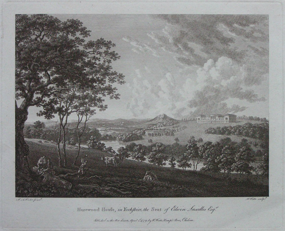 Print - Harewood House, in Yorkshire, the Seat of Edwin Lascelles Esqr. - Watts